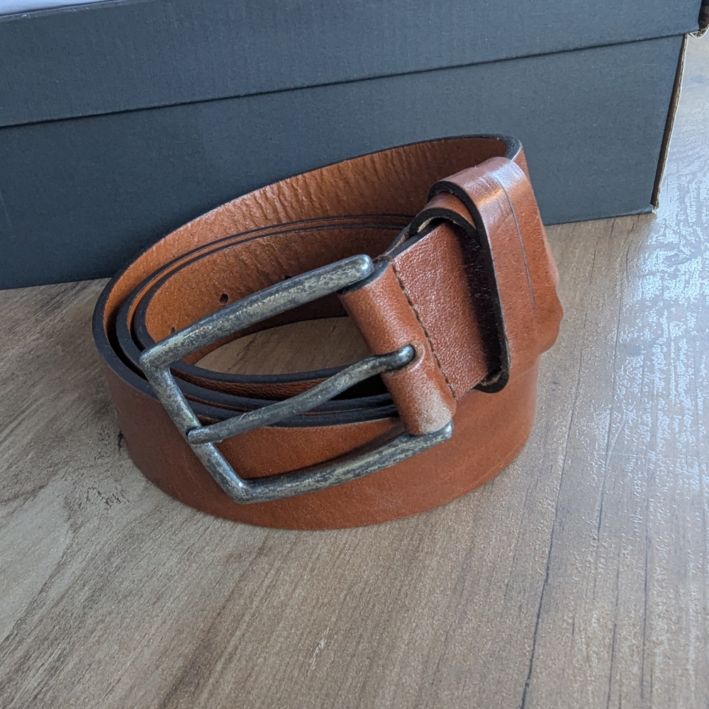 Garnet Hill Men's Tan Leather Belt